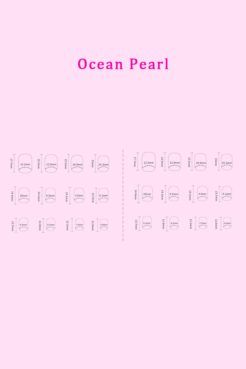 SO PINK BEAUTY Press On Nails 2 Packs-ocean pearl 