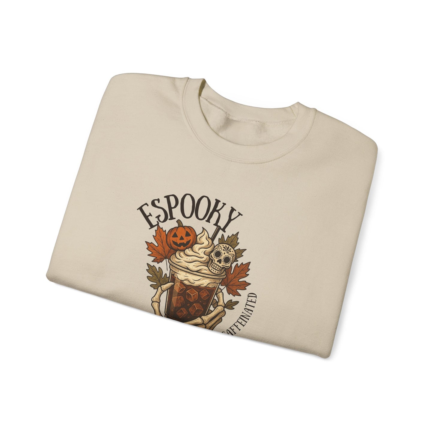 Espooky but caffeinated skeleton hand Crewneck Sweatshirt, Halloween Sweatshirt, Fall Fashion, Cozy Outfit, Unisex Sweater, Autumn Style