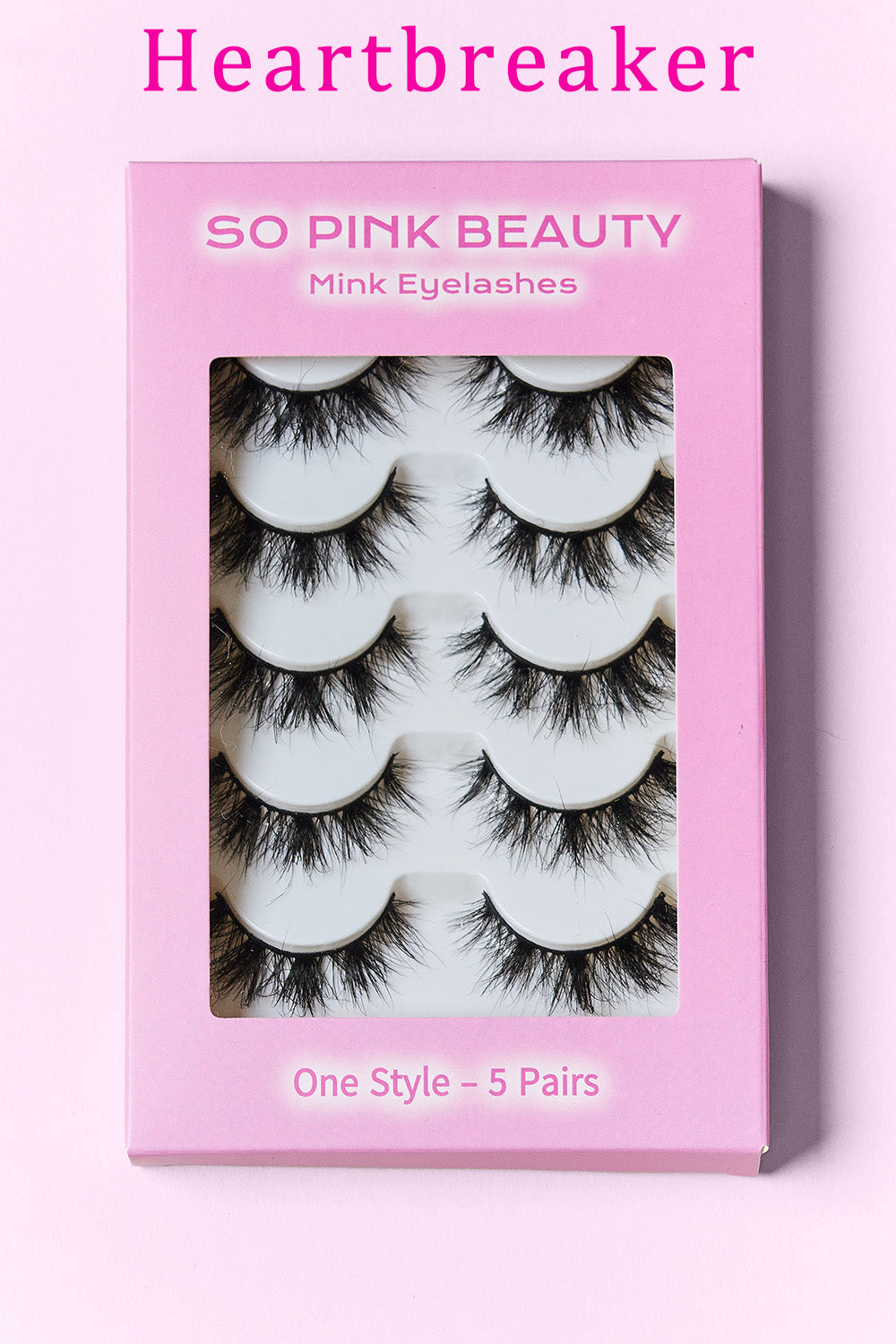 SO PINK BEAUTY Mink Eyelashes 5 Pairs-heartbreaker