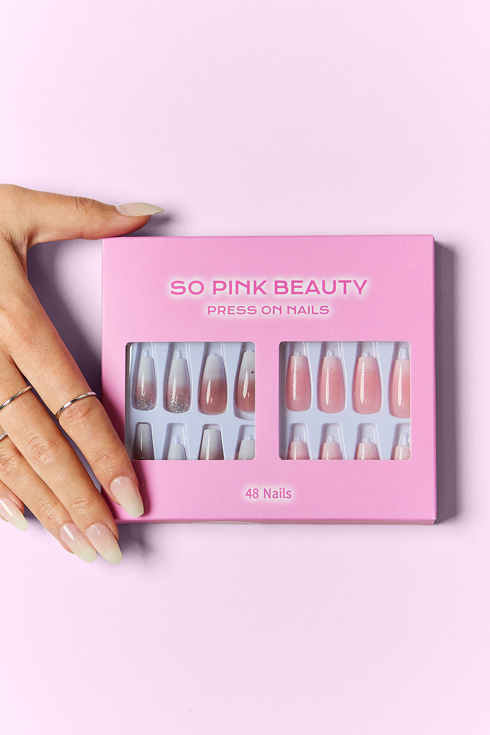 SO PINK BEAUTY Press On Nails 2 Packs-heartbreaker