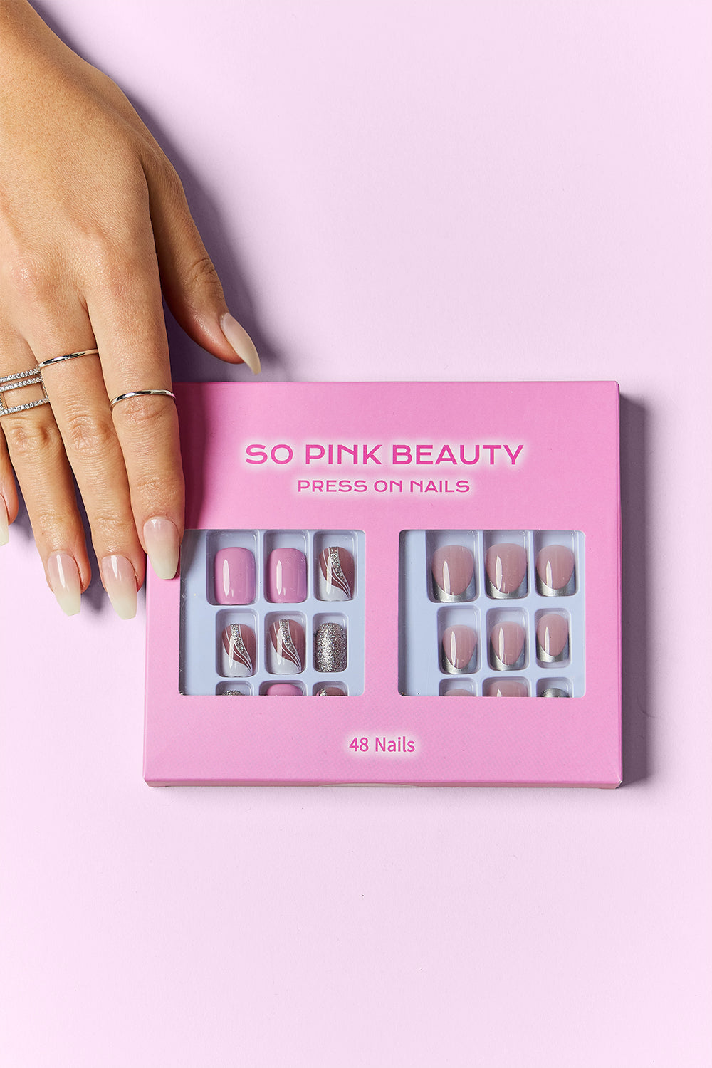 SO PINK BEAUTY Press On Nails 2 Packs-pretty in pink 