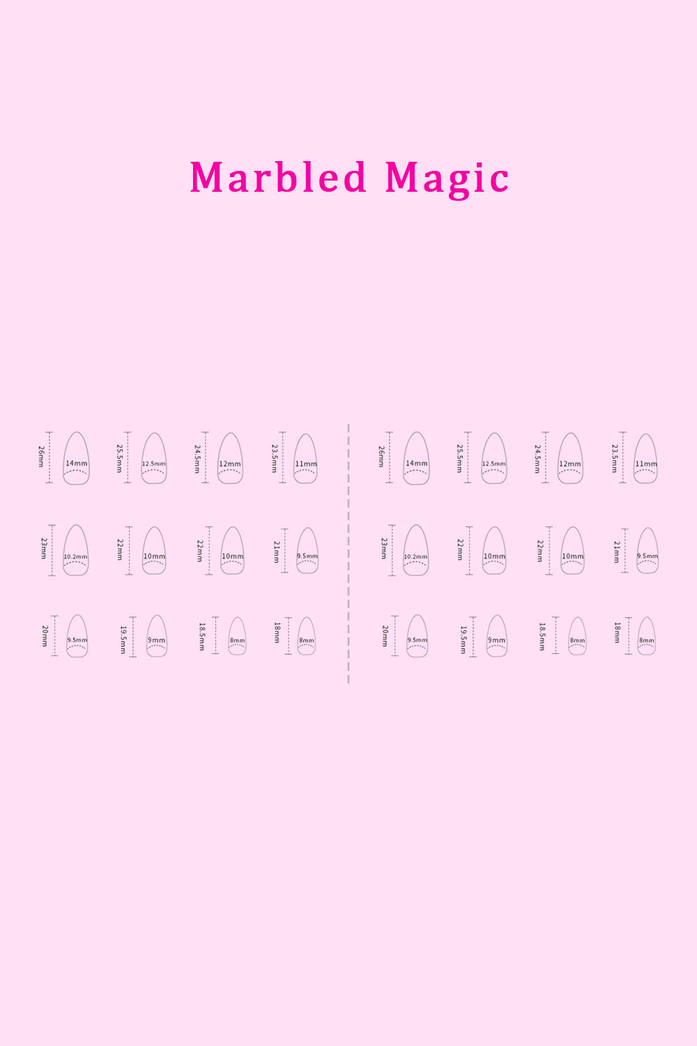 SO PINK BEAUTY Press On Nails 2 Packs-marble magic 