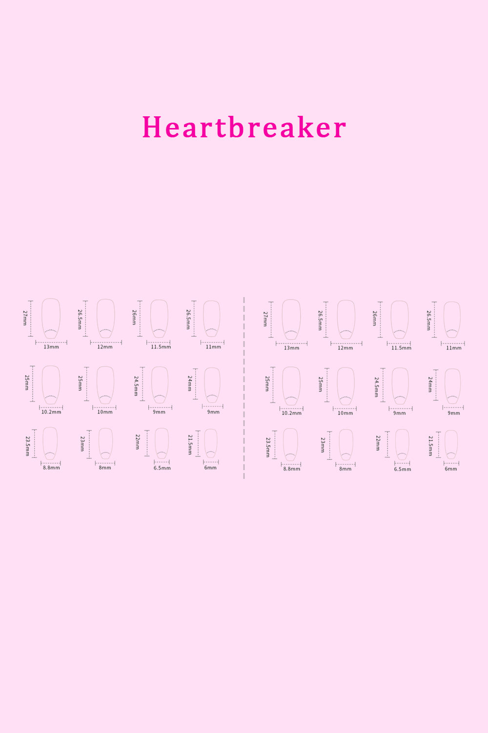 SO PINK BEAUTY Press On Nails 2 Packs-heartbreaker