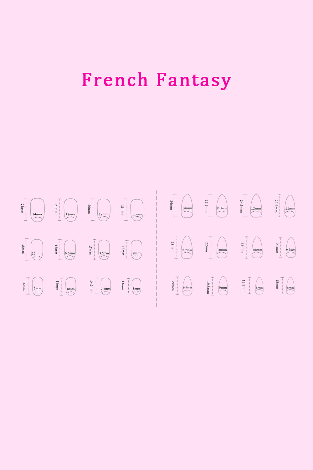 SO PINK BEAUTY Press On Nails 2 Packs-French fantasy 